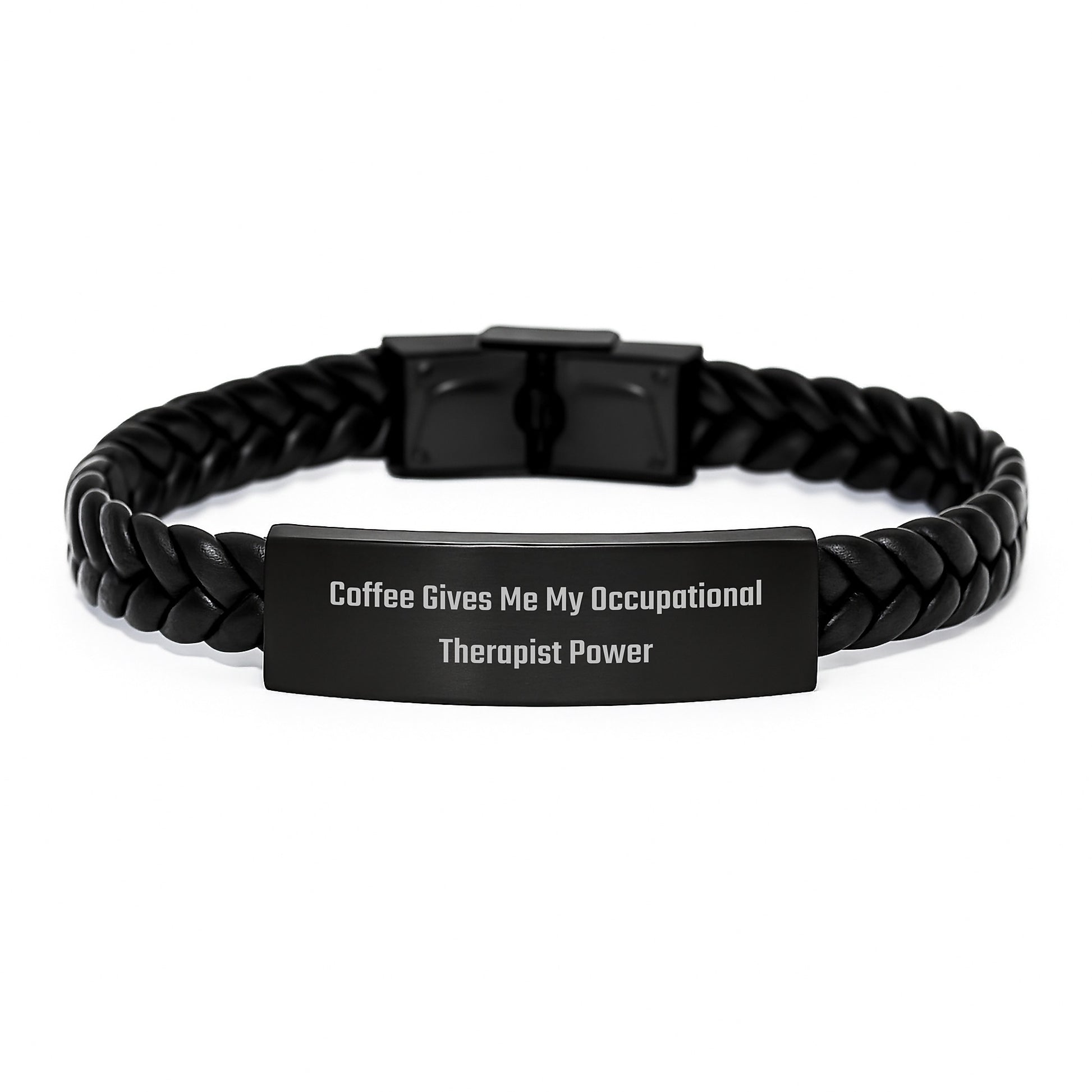 Occupational Therapist Gifts, Funny Quote Interlaced Leather Bracelet, Gifts from Friends, Occupational Therapist Power, Inspirational Graduation Unique Gifts for Occupational Therapist Men or Women - Image 1