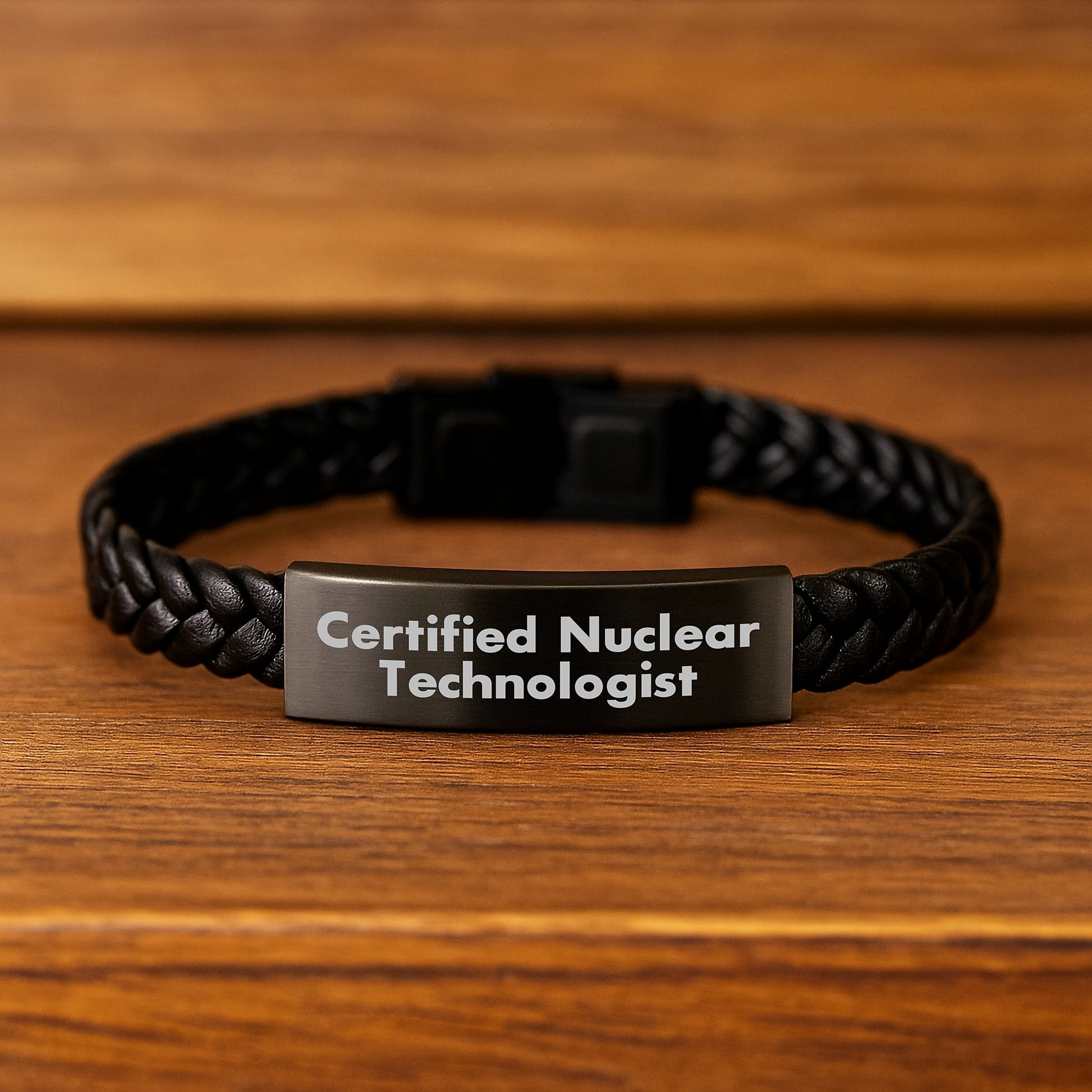 Funny Certified Nuclear Technologist Gifts from Friends - Interlaced Leather Birthday Unique Ideas for Men Women Family Coworkers - Image 2