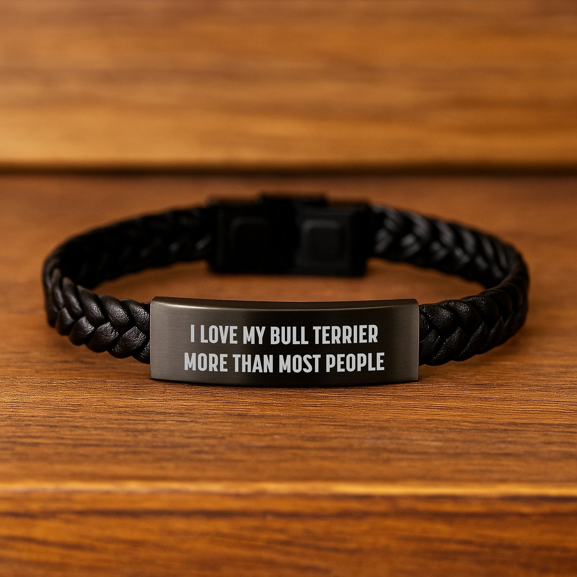 Bull Terrier Dog Gifts, Funny Quote Interlaced Leather Bracelet, Gifts from Men to Friends, Perfect Birthday Unique Presents for Him - Image 2