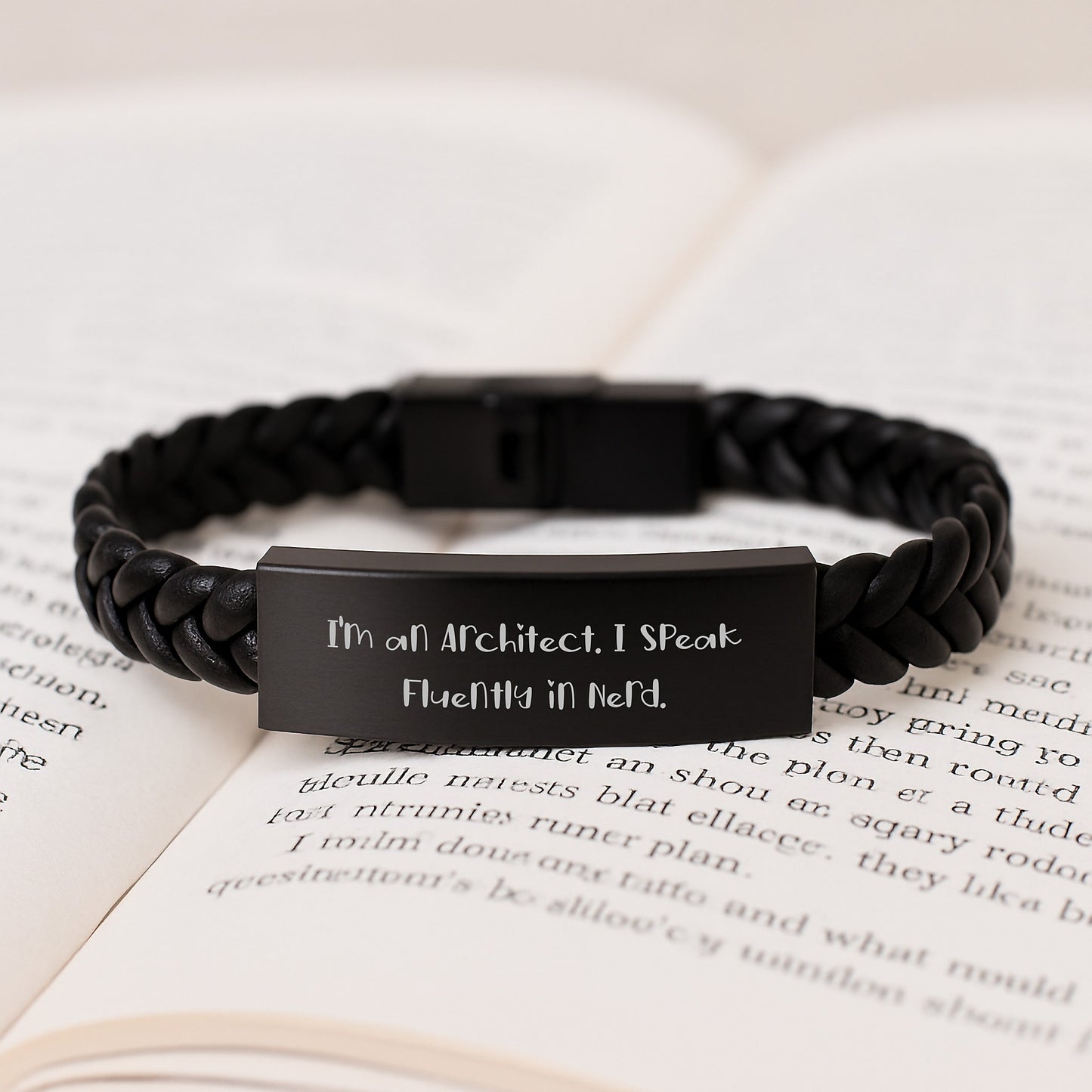 Architect Gifts, I'm An Architect. I Speak Fluently In genius., Interlaced Leather Graduation Unique Accessories for Men, Women, Friends, Coworkers, Family - Image 3