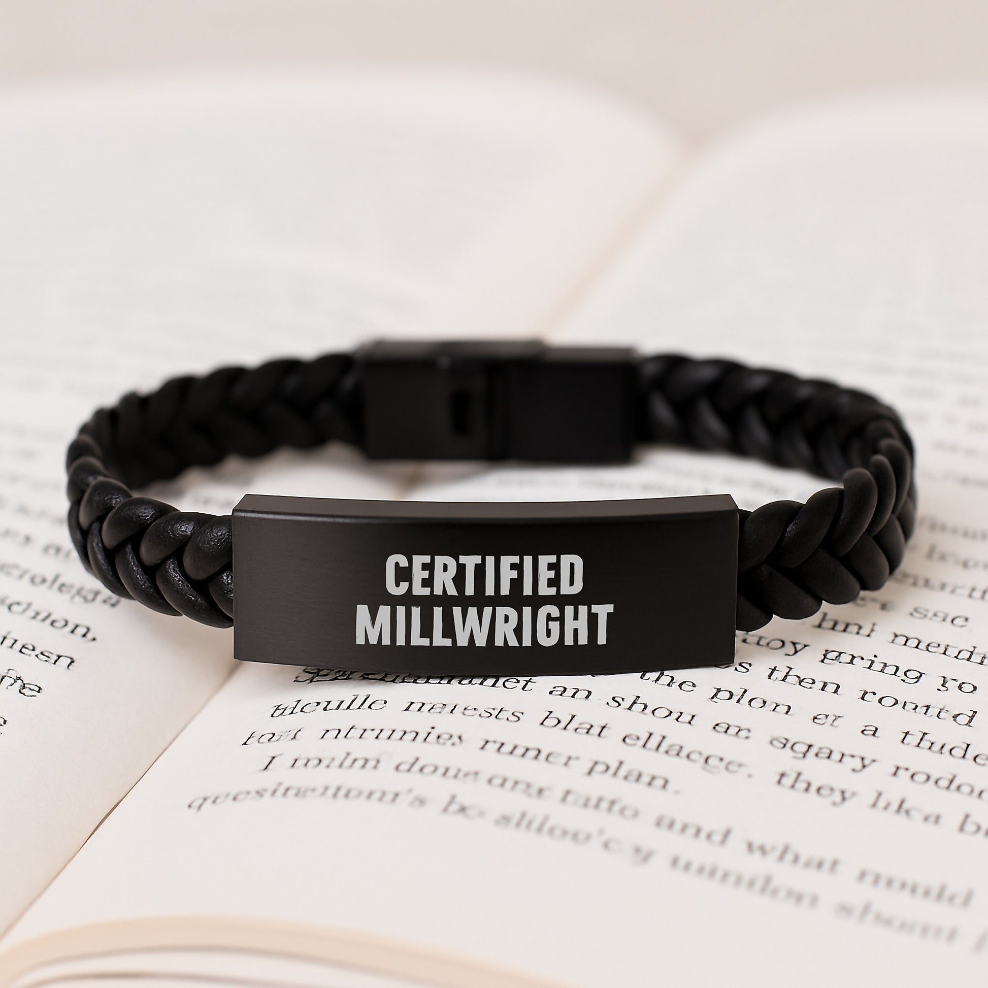 Certified Millwright Inspirational Gifts from Friends for Men Interlaced Leather Bracelet Graduation Unique - Image 3