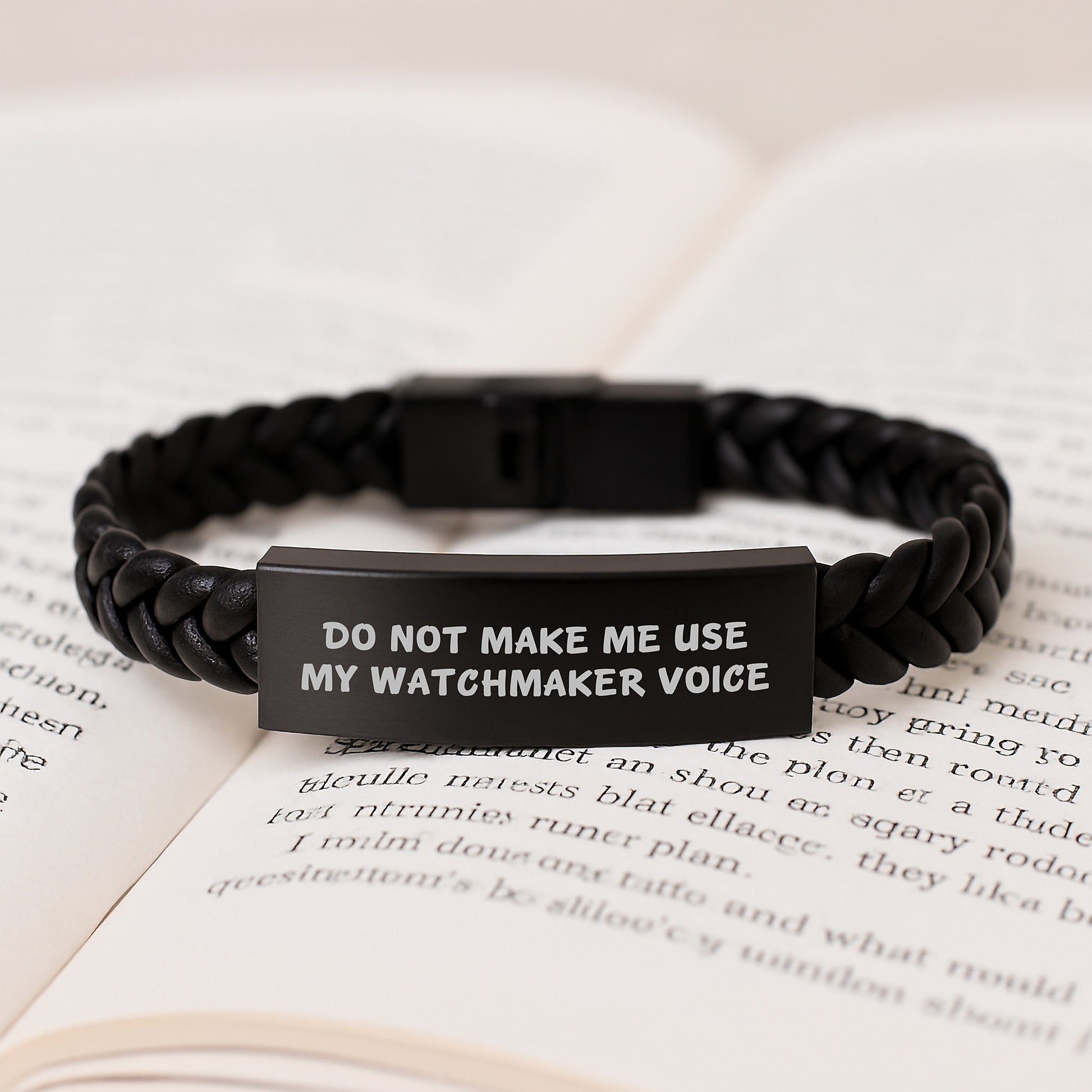 Watchmaker Gifts from Friends, Unique Interlaced Leather Bracelets for Men and Women, Do Not Make Me Use My Watchmaker Voice Graduation Present - Image 3