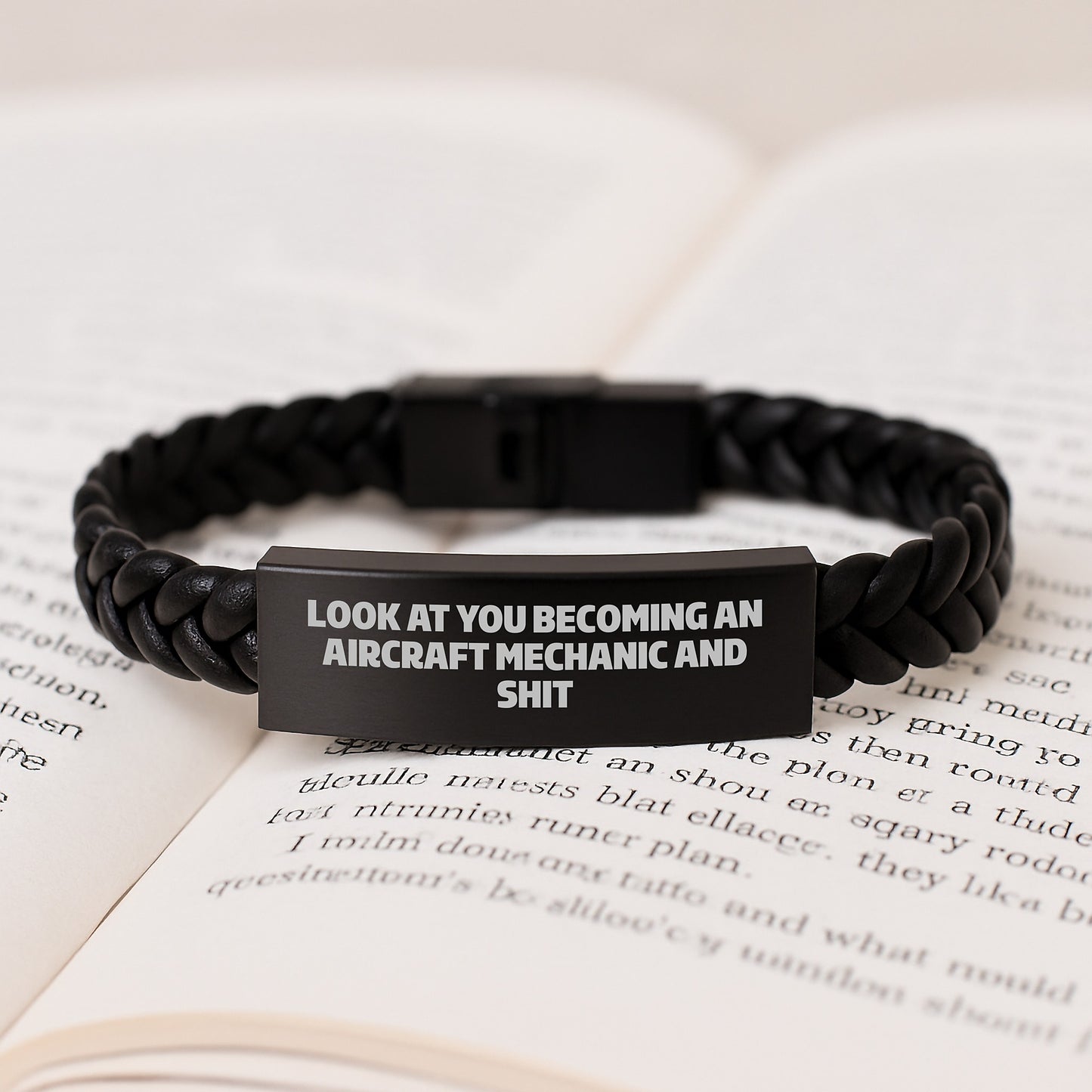 Funny Aircraft Mechanic Gifts, Inspirational Quote Interlaced Leather Bracelets for Men, Gifts from Friends and Family for Graduation - Image 3