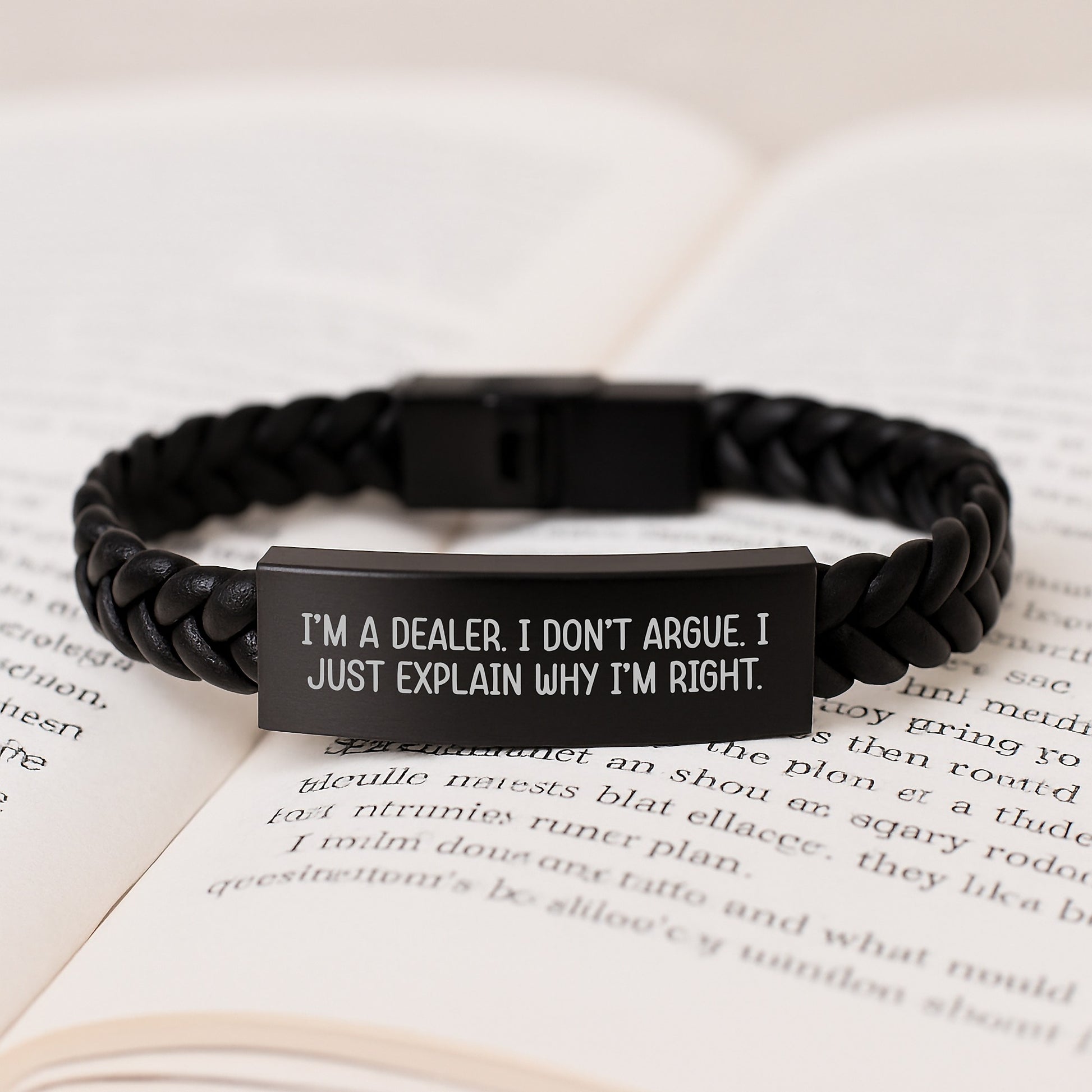 Dealer Gifts: Funny Inspirational Quote Interlaced Leather Bracelet for Men, Women, Friends, Coworkers, Family - Graduation Unique Gifts from Dealer - Image 3