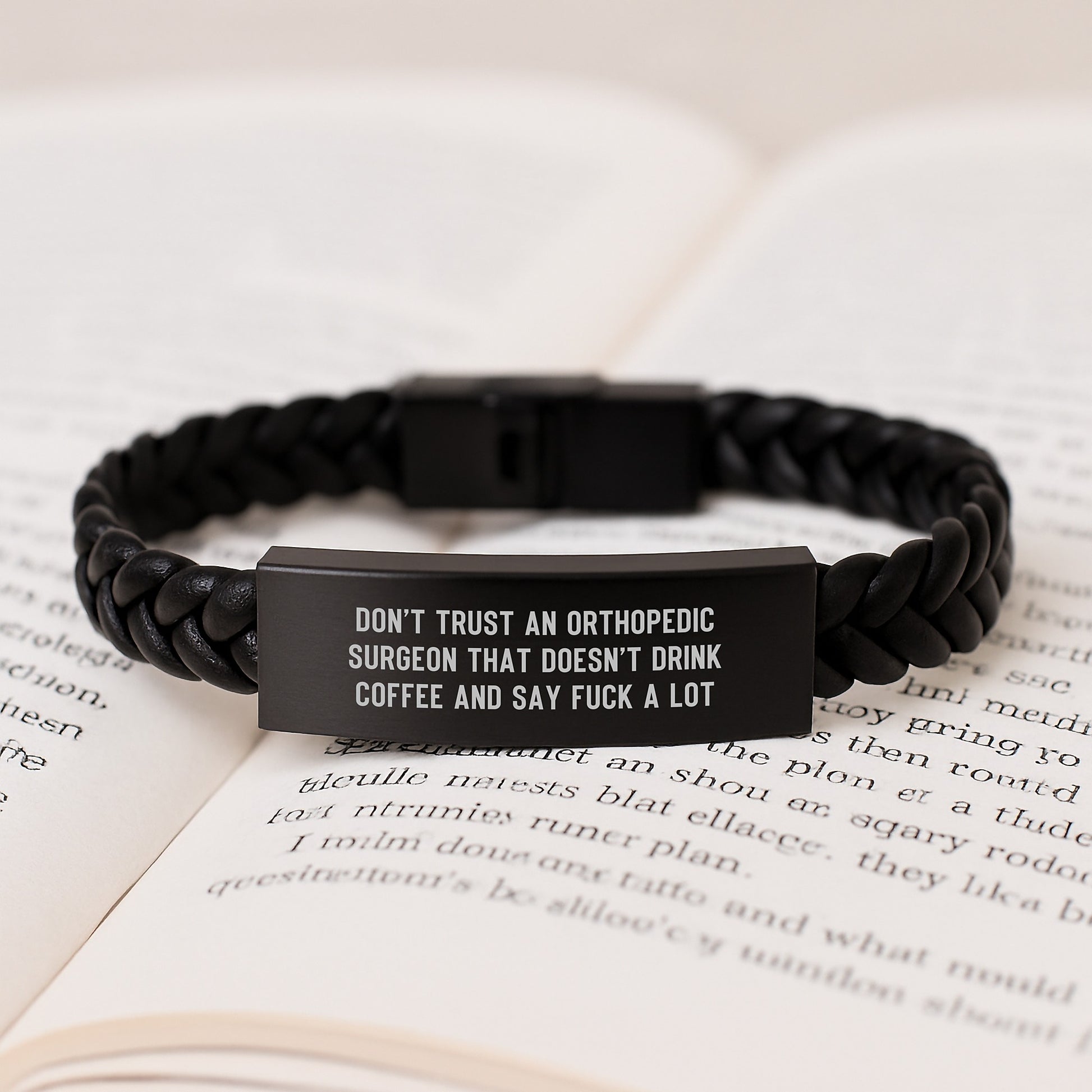 Orthopedic Surgeon Gifts Funny Quote Interlaced Leather Bracel, Gifts from Friends for Orthopedic Surgeon, Graduation Unique Gifts - Image 3