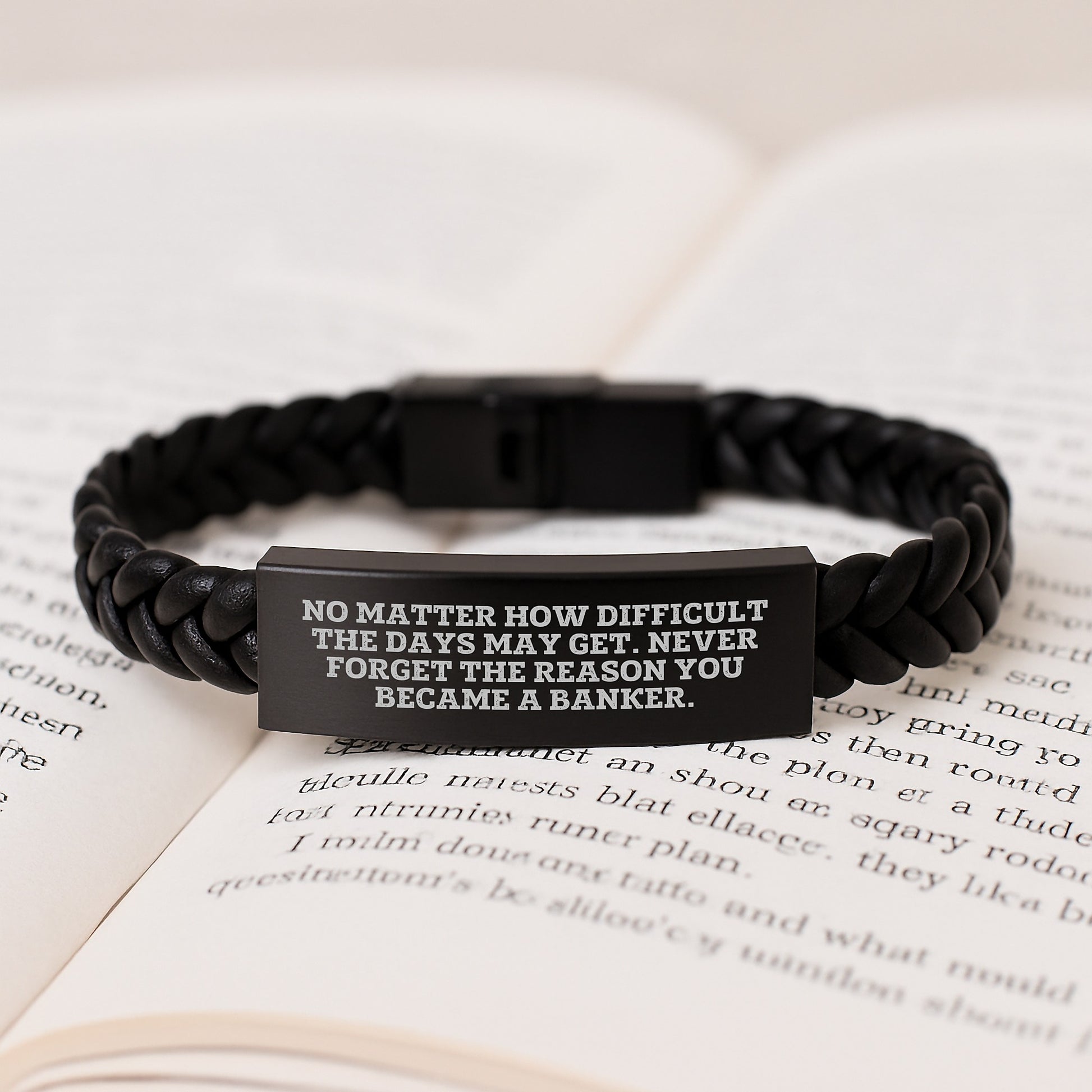 Inspiring Banker Gifts from Friends - Interlaced Leather Bracelet for Men Graduation Unique Gifts - Image 3