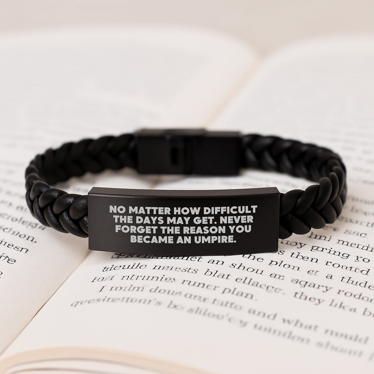 Umpire Inspirational Quote Interlaced Leather Bracelet Gifts for Men from Friends Birthday Unique Gifts - Image 3