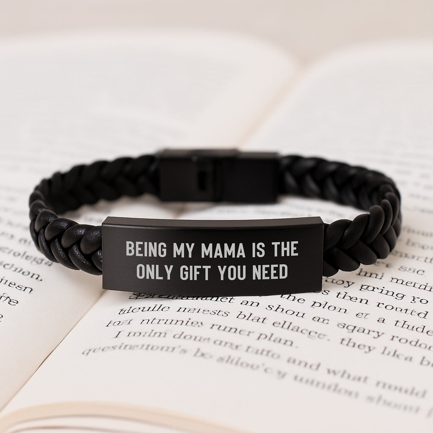 Mama's Thoughtful Gift, Interlaced Leather Bracelet, 'Being My Mama Is The Only Gift You Need', Gifts from Mom to Mama on Birthday - Image 3