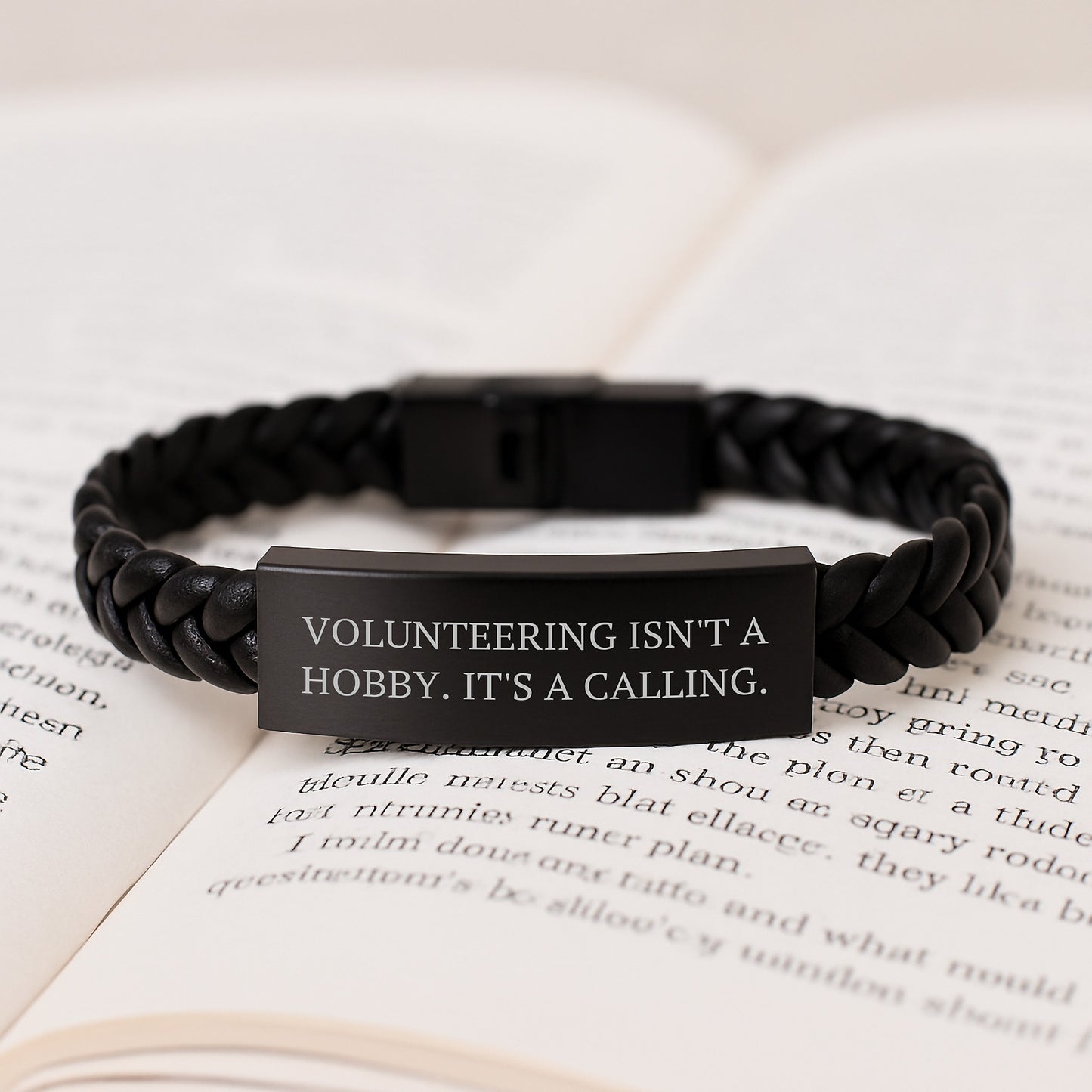 Volunteering Gifts from Friends - Inspirational Quote Interlaced Leather Bracelet for Volunteers on Birthday, Gifts for Volunteering Enthusiasts - Image 3