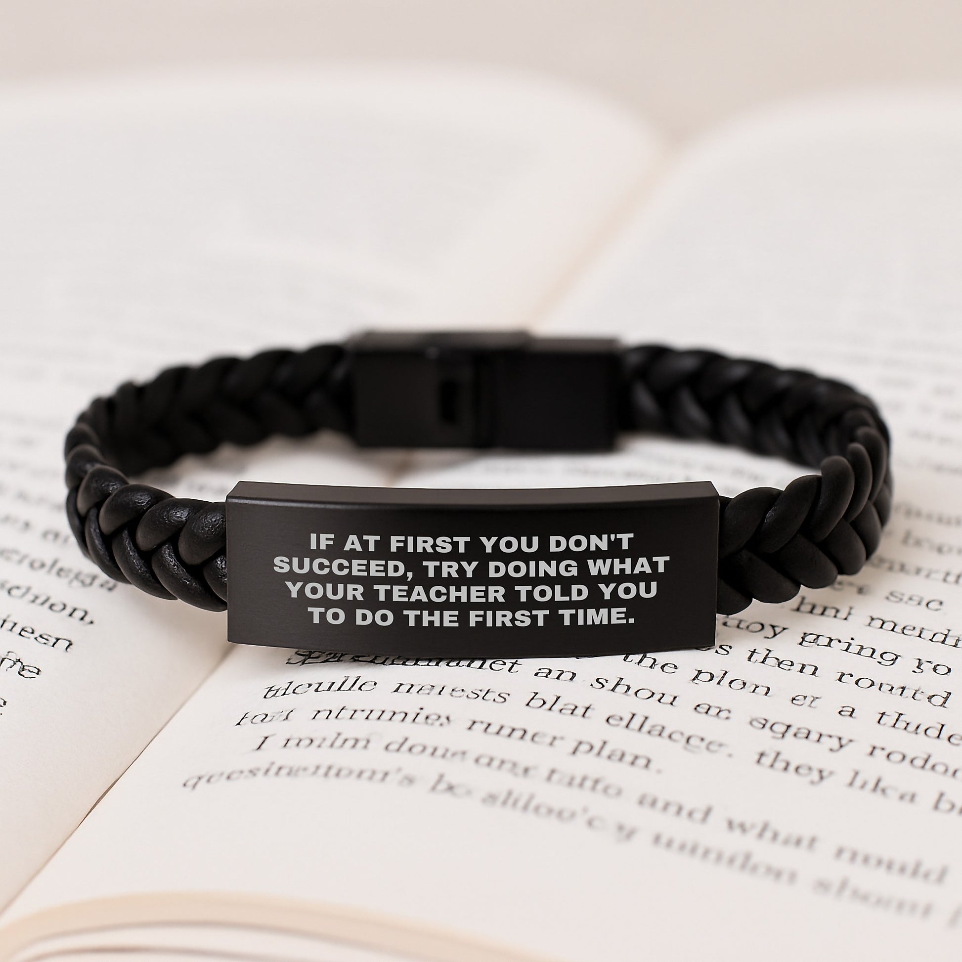 Funny Quote Teacher Gifts Interlaced Leather Bracelet for Birthday, Gifts from Men to Teacher, Gifts for Teacher - Image 3
