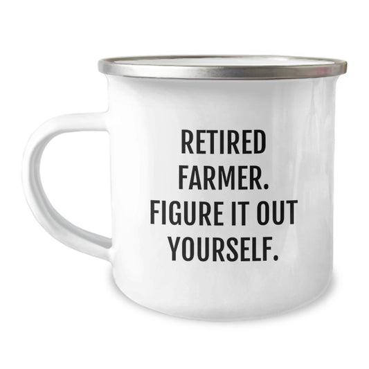 Funny Farmer Gifts for Men from Farmland Friends - 'Figure It Out Yourself' Camping Mug, Graduation Unique Gifts - Image 1