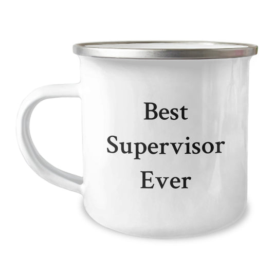 Funny Supervisor Gifts for Him, Best Supervisor Ever Quote, Camping Mug for Birthday, Gifts from Friends to Supervisor, 12 oz Stainless Steel - Image 1