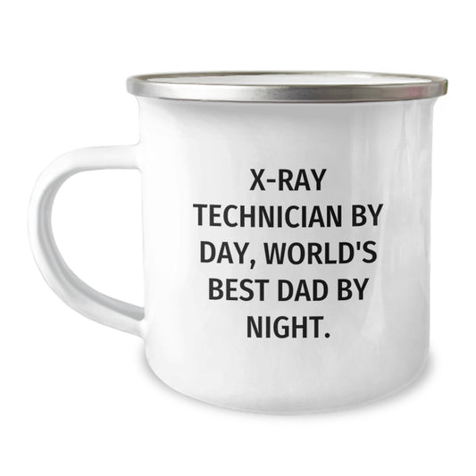 Funny X-Ray Technician Gifts for Men - X-Ray Technician By Day, World's Best Dad By Night. Camping Mug for Graduation Unique Gifts from Friends - Image 1