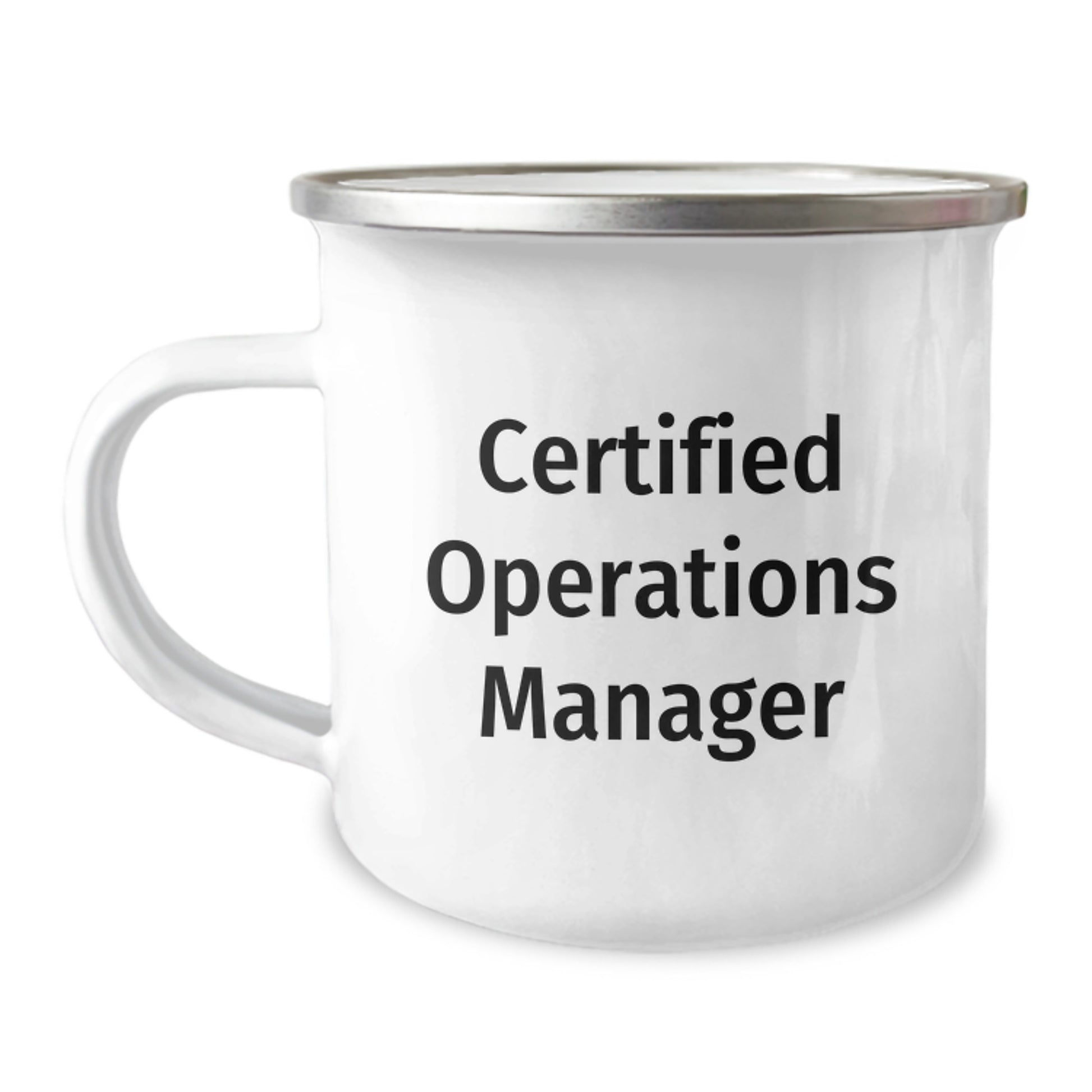 Funny Operations Manager Gifts, 'Certified Operations Manager' Quote, 12 oz Stainless Steel Camping Mug for Graduation, Gifts from Coworkers, Family or Friends - Image 1