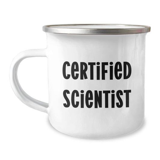 Funny Certified Scientist Gifts for Men - Camping Mug for Birthday from Family - 'I'm Not a Morning Person, But I'm a Scientist' - 12 oz Stainless Steel - Image 1