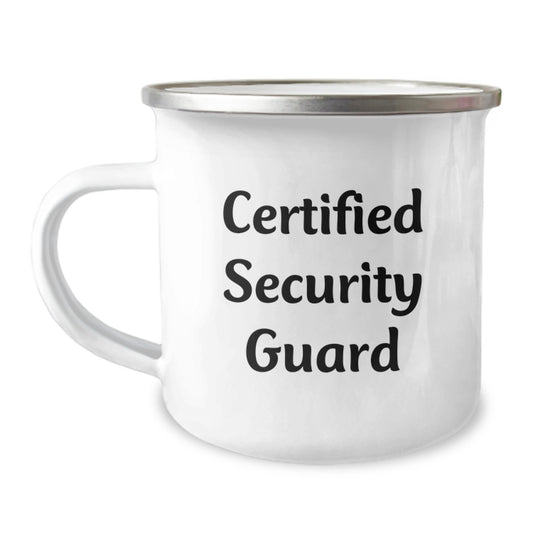 Funny Security Guard Gifts, Camping Mug, 'Certified Security Guard' Quote, Birthday Unique Gifts from Friends to Security Guard - Image 1