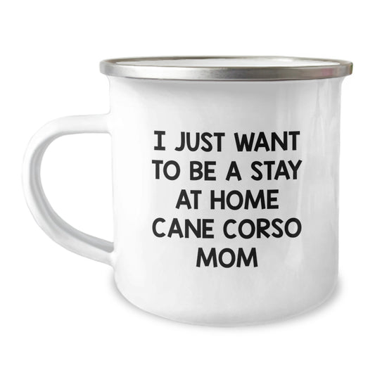 Cane Corso Dog Gifts, Funny Mom Mug, Gifts from Friends for Cane Corso Dog Mom, 12 oz Stainless Steel Camping Mug for Graduation Unique Gifts - Image 1