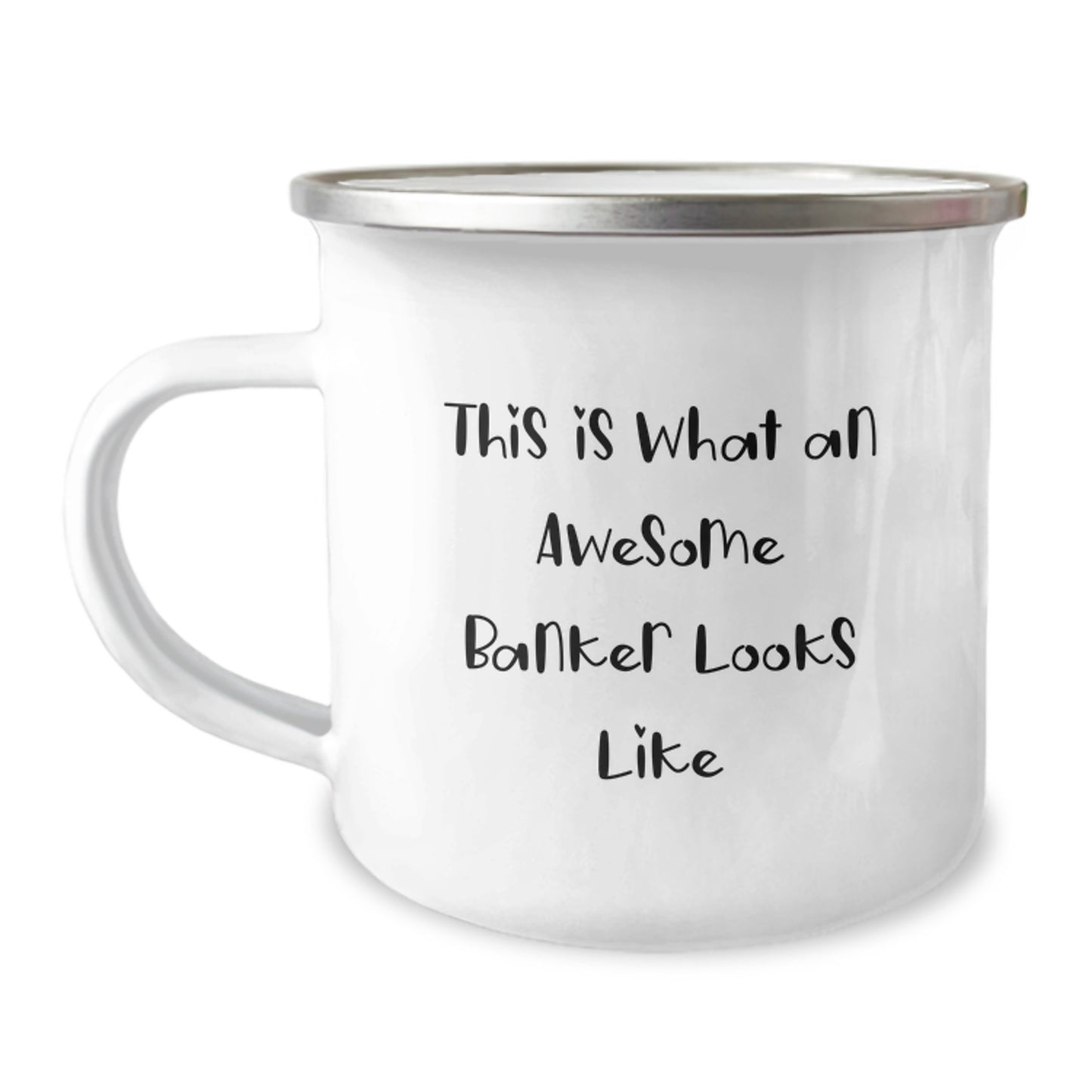 Funny Banker Gifts from Friends to Awesome Banker Graduation Unique Gifts for Men, This Is What An Awesome Banker Looks Like Camping Mug - Image 1