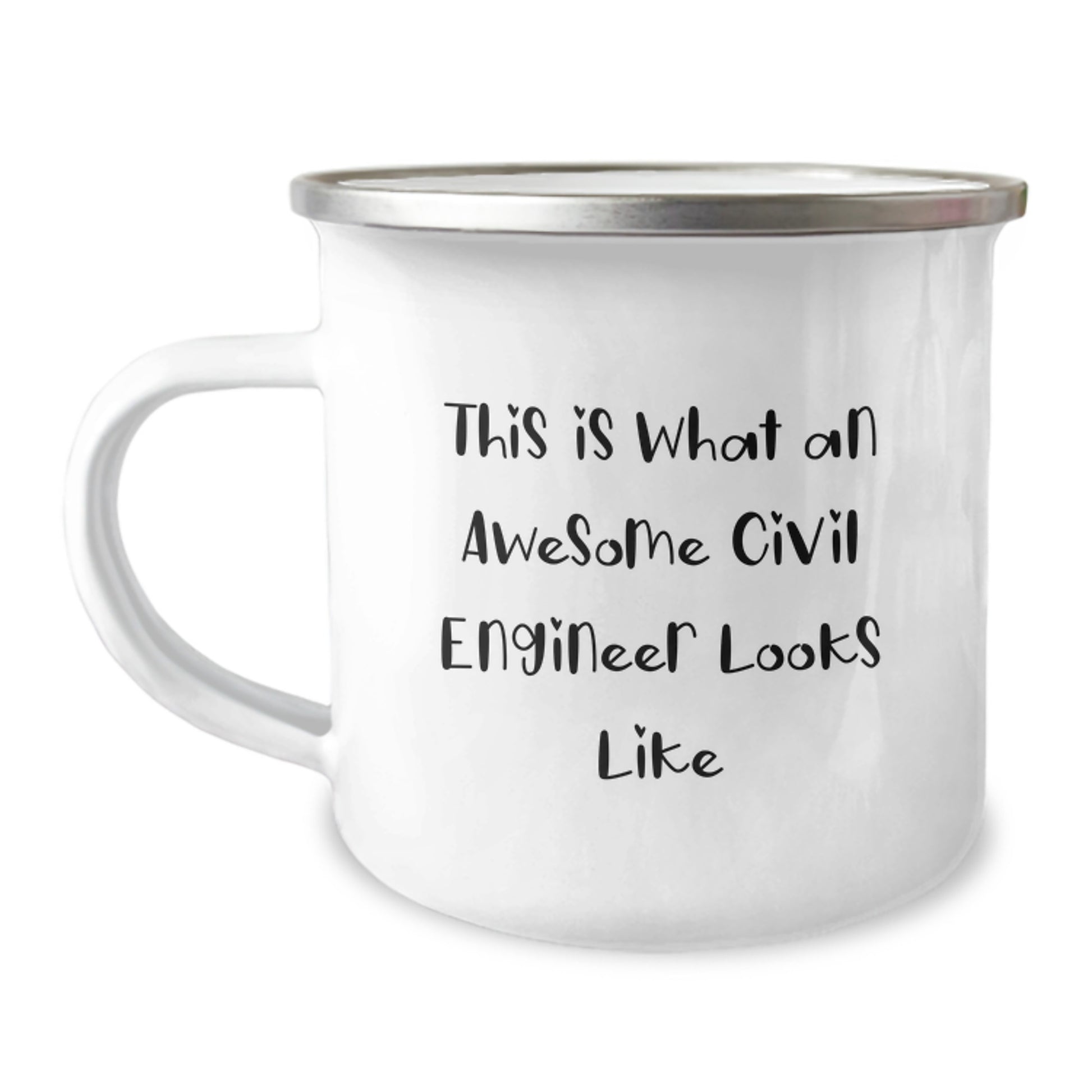 Funny Civil Engineer Gifts from Friends for Graduation, This Is What An Awesome Civil Engineer Looks Like, Camping Mug, 12 oz Stainless Steel with Enamel Finish - Image 1