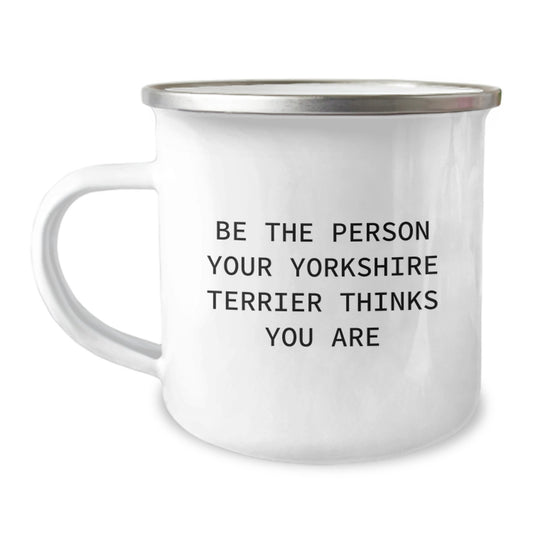 Yorkshire Terrier Dog Lover's Funny Camping Mug Gifts from Friends for Birthday - Image 1