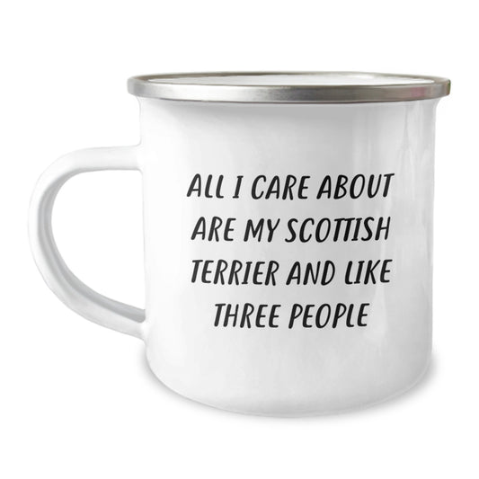 Scottish Terrier Dog Lovers Funny Camping Mug Gifts from Men to Friends for Birthday - Image 1