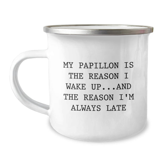Funny Papillon Dog Birthday Unique Gifts from Friends for Papillon Dog Lovers Camping Mug - Image 1