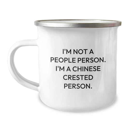 Chinese Crested Dog Lover Funny Gifts from Friends and Family, Gifts for Chinese Crested Dog Owners Anniversary Birthday Unique Mugs, Camping Mug with Enamel Finish - Image 1