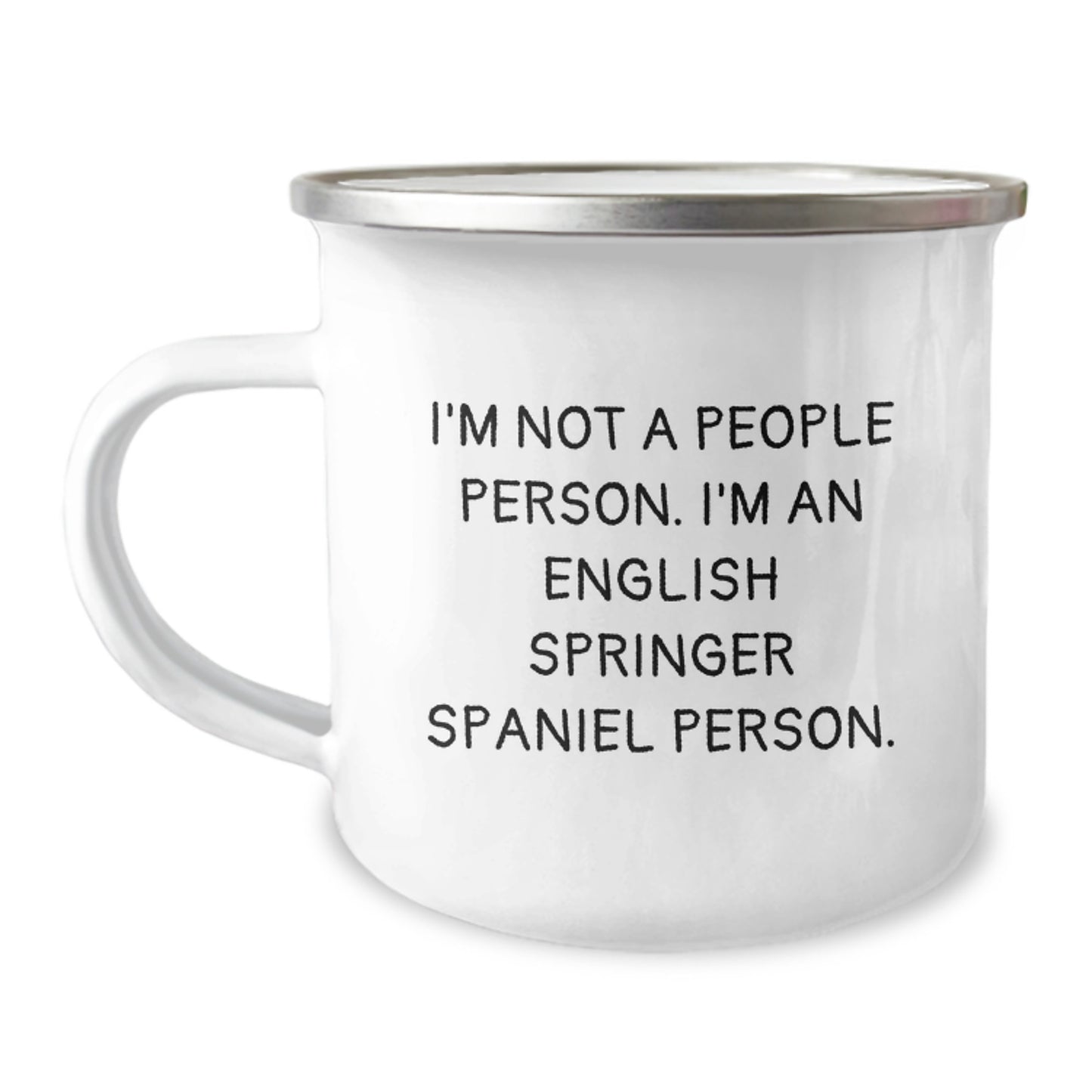 English Springer Spaniel Dog Lovers Funny Camping Mug, Gifts from Friends for Birthday, 'I'm Not A People Person. I'm An English Springer Spaniel Person.' - Image 1