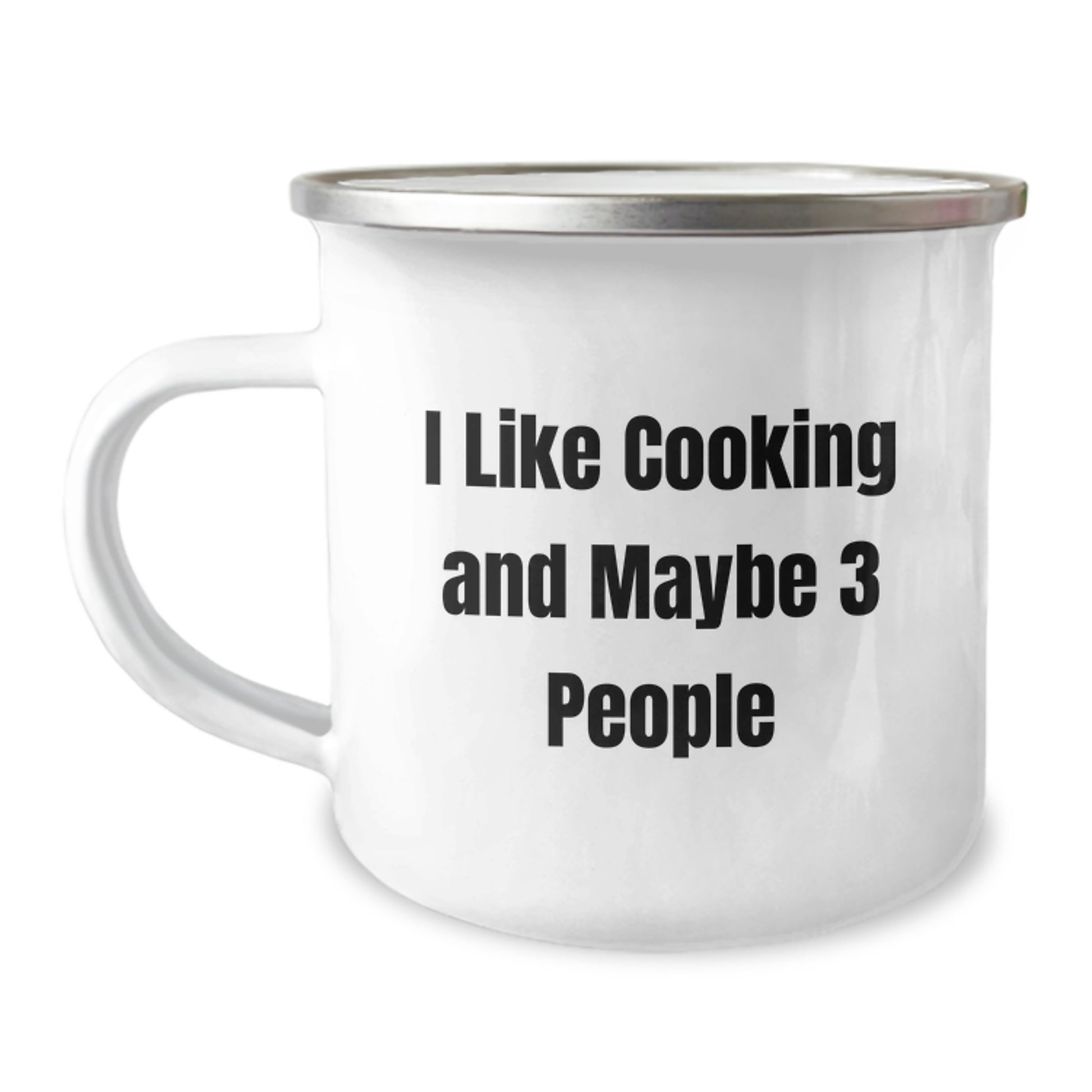 Funny Cooking Quote Camping Mug, Gifts from Friends for Cooking Lovers, 12 oz Stainless Steel with Enamel Finish, Perfect Graduation Gifts for Him or Her - Image 1