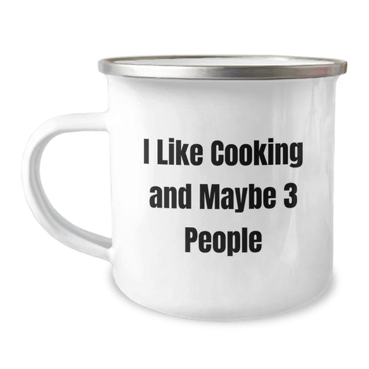 Funny Cooking Quote Camping Mug, Gifts from Friends for Cooking Lovers, 12 oz Stainless Steel with Enamel Finish, Perfect Graduation Gifts for Him or Her - Image 1