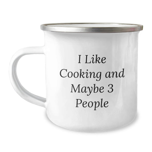 Funny Cooking Gifts for Men from Family, Unique Camping Mug for Graduation, I Like Cooking And Maybe 3 People - Image 1