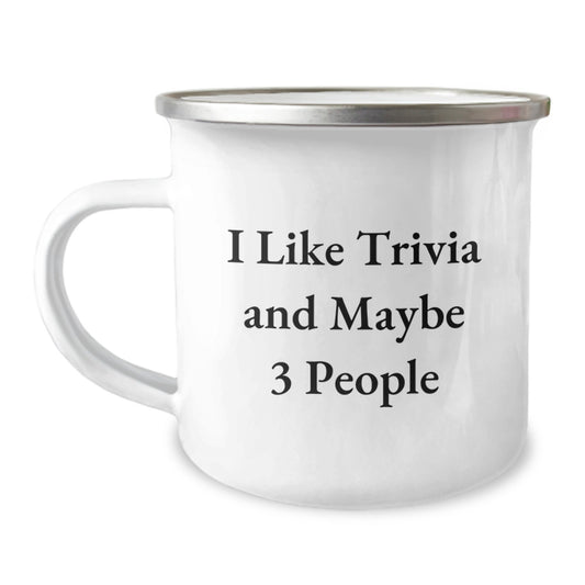 Fun Trivia Camping Mug for Fans, Gifts from Friends, and Unique Birthday Unique Gifts for Trivia Enthusiasts - Image 1