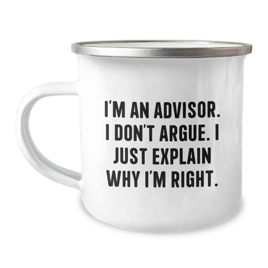 Funny Advisor Gifts, Inspirational Quote Camping Mug, Birthday Unique Gifts from Men to Advisor Friends - Image 1