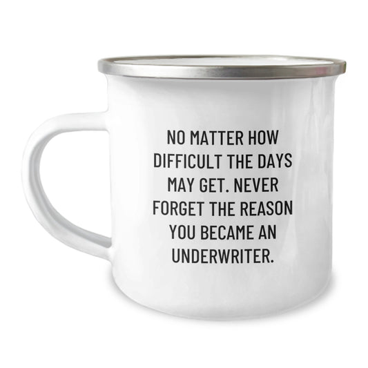 Funny Underwriter Gifts Camping Mug, Inspirational Quote for Underwriter, Birthday Unique Gifts from Friends, Gifts for Underwriter - Image 1