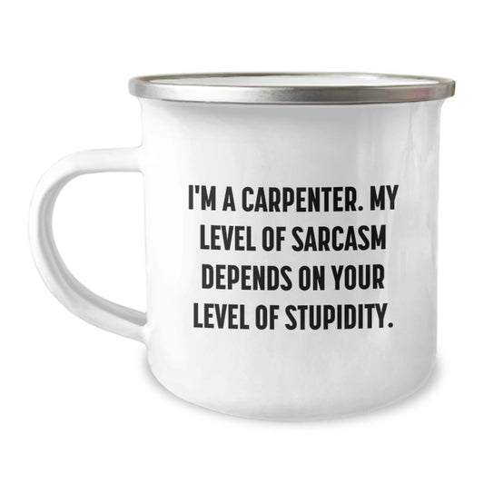 Funny Carpenter Gifts for Men - I'm A Carpenter Mug, Birthday Present from Friends to Family, 12 oz Stainless Steel Camping Mug - Image 1