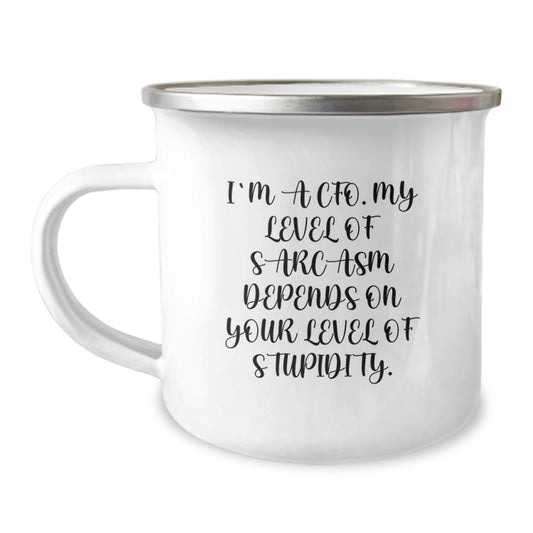 CFO Humor Gifts from Friends - Birthday Unique Gifts for CFO 'I'm A Cfo. My Level Of Sarcasm Depends On Your Level Of Stupidity.' - Image 1