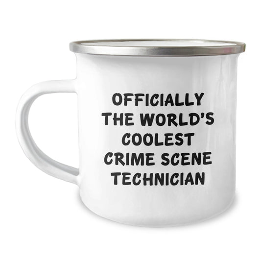 Funny Crime Scene Technician Birthday Unique Gifts for Men from Friends - Officially The World's Coolest Crime Scene Technician - Camping Mug - Image 1