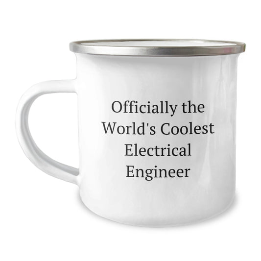 Electrical Engineer Gifts from Friends - 'Officially The World's Coolest Electrical Engineer' Funny Camping Mug for Birthday - Image 1