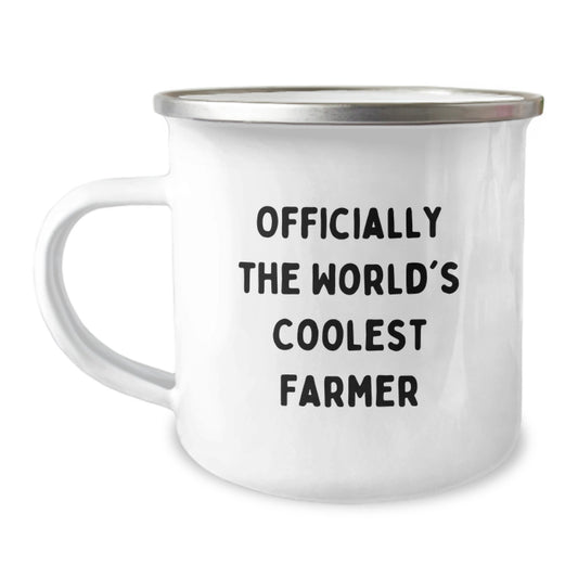 Funny Farmer Gifts - 'Officially The World's Coolest Farmer' Camping Mug for Birthday, Ideal Gift from Friends, Family, or Coworkers to Farmer Man, Unique and Cute - Image 1