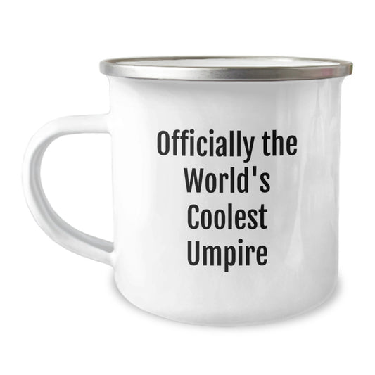 Funny Umpire Gifts for Him, 'Officially The World's Coolest Umpire' Camping Mug, Birthday Unique Gifts from Friends to Family - Image 1