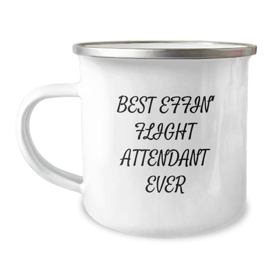 Funny Flight Attendant Gifts from Men to Best Effin' Flight Attendant Ever Camping Mug for Flight Attendant Birthday Unique Gifts - Image 1
