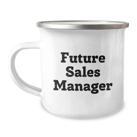 Funny Future Sales Manager Birthday Unique Gift, Camping Mug for Sales Manager, Gifts from Friends, 'You're a-maze-ing!' Enamel Finish - Image 1