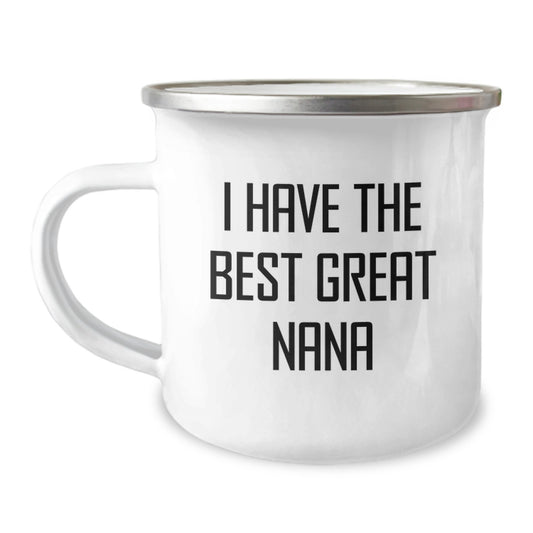 Nana's Camping Adventures, Funny Quote Gifts from Family, Unique Graduation Mugs for Her, 'I Have The Best Great Nana' - Image 1