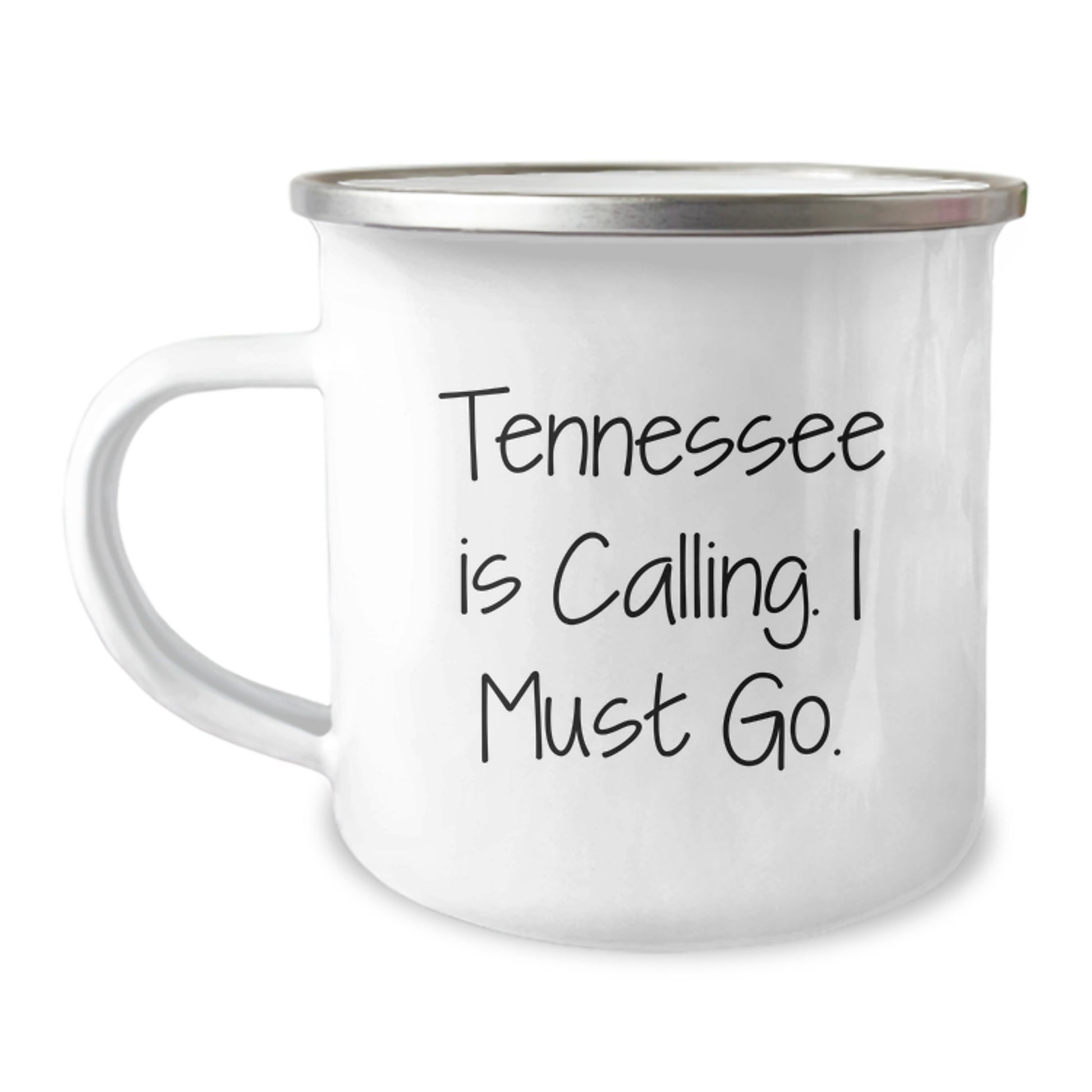 Tennessee Camping Mug, Funny Quote, Gifts from Friends for Birthday, 12 oz Stainless Steel - Image 1