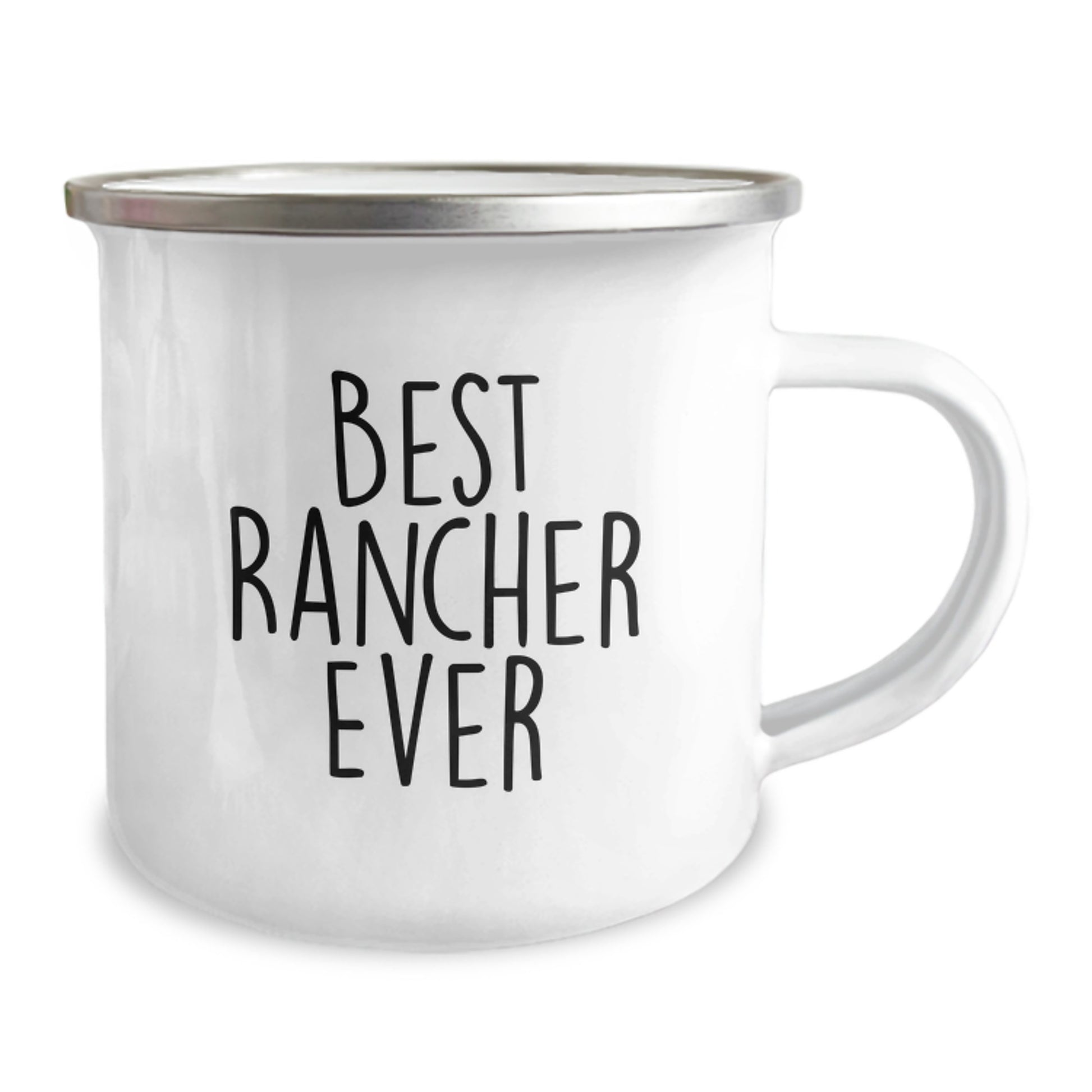 Funny Rancher Gifts from Friends and Family, Best Rancher Ever Camping Mug for Birthday, 12 oz Stainless Steel with Enamel Finish - Image 2