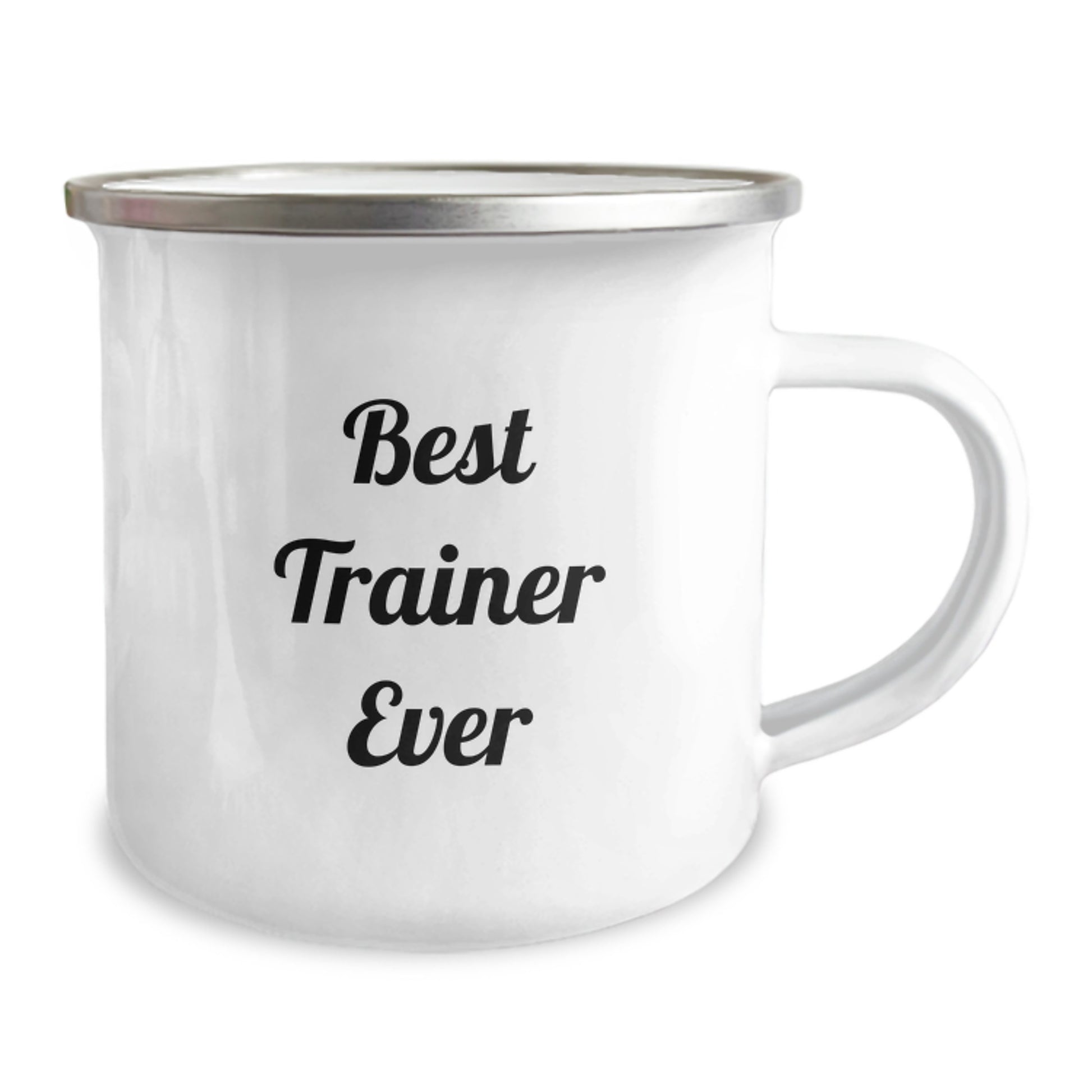 Funny Trainer Gifts from Friends for Best Trainer Ever, Camping Mug for Birthday, Best Trainer Ever Quote, 12 oz Stainless Steel with Enamel Finish, Hand Wash Recommended - Image 2