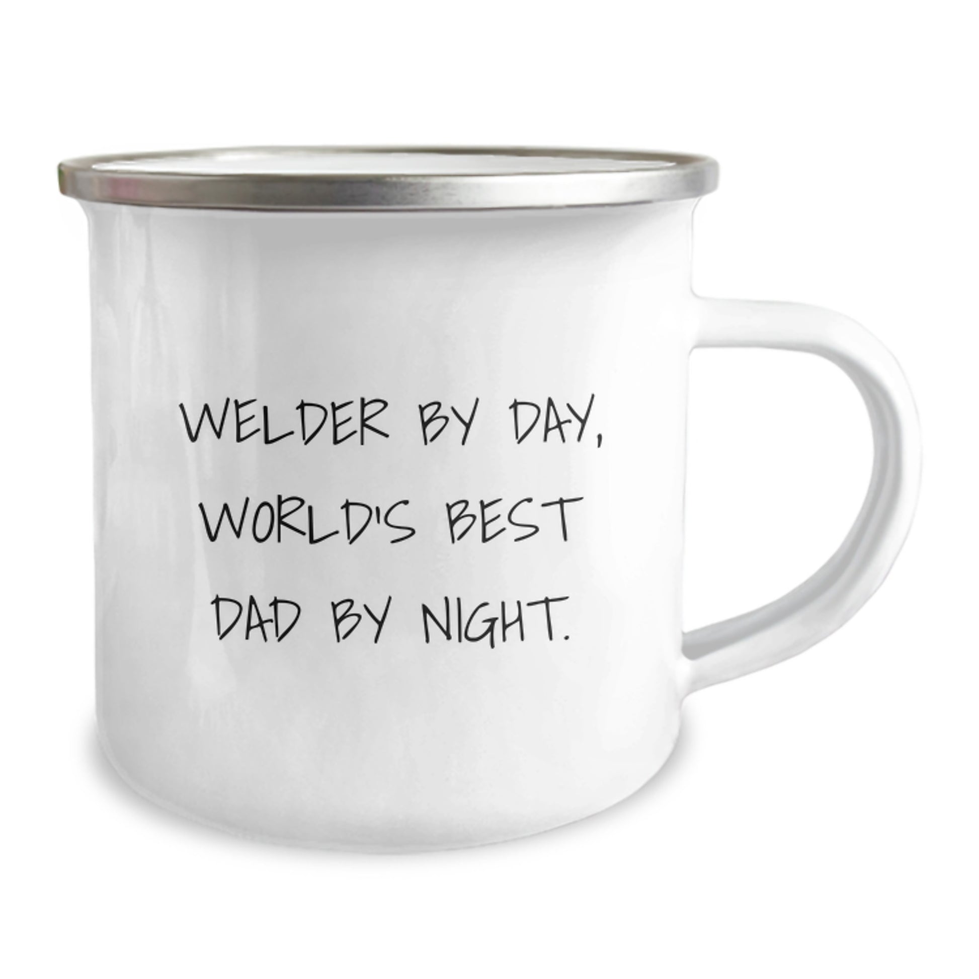Welder Gifts from Friends for World's Best Dad By Night, 12 oz Camping Mug for Graduation - Image 2