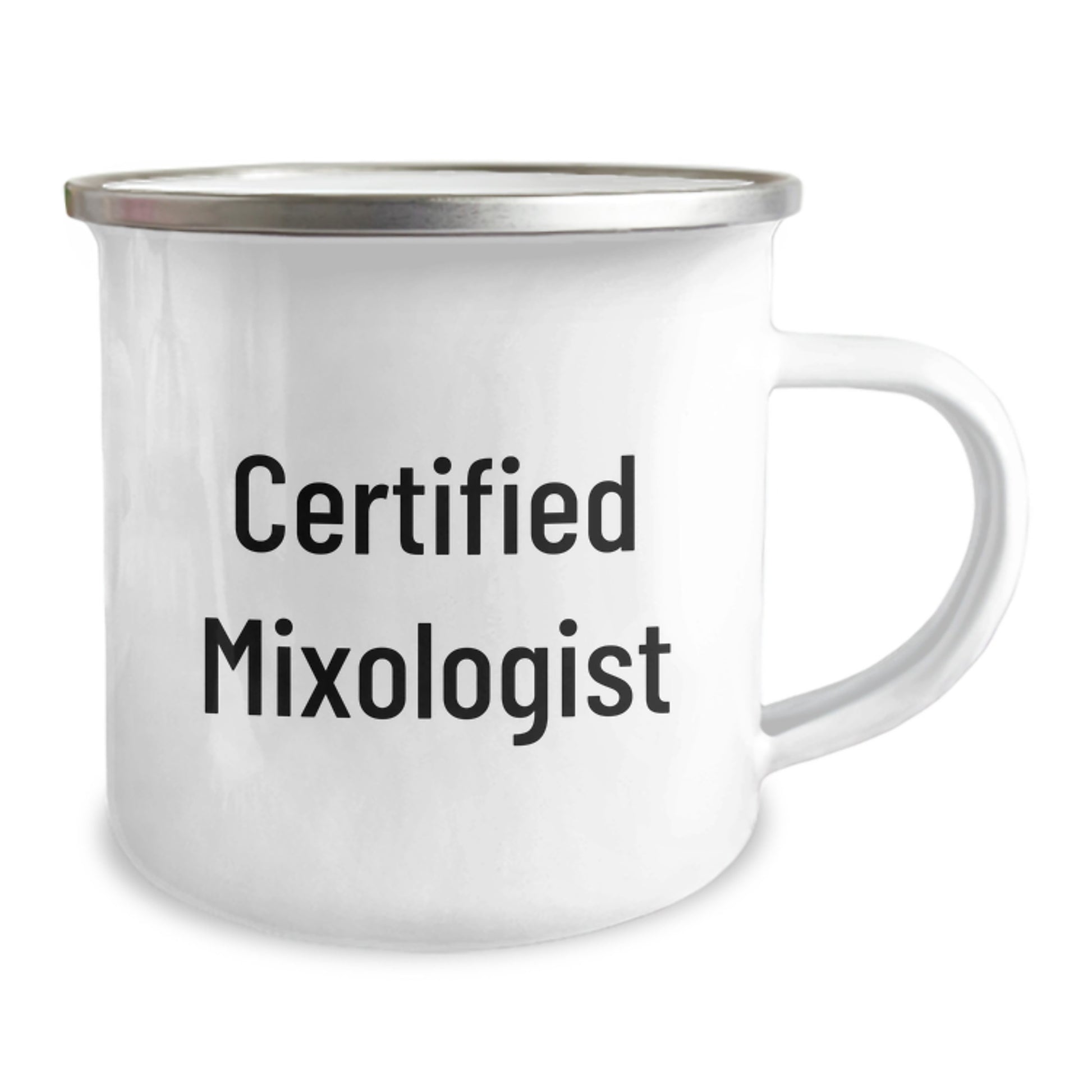 Mixologist Gifts from Friends, Unique Camping Mug for Graduation, Funny Quote 'Certified Mixologist' - 12 oz Stainless Steel with Enamel Finish - Image 2