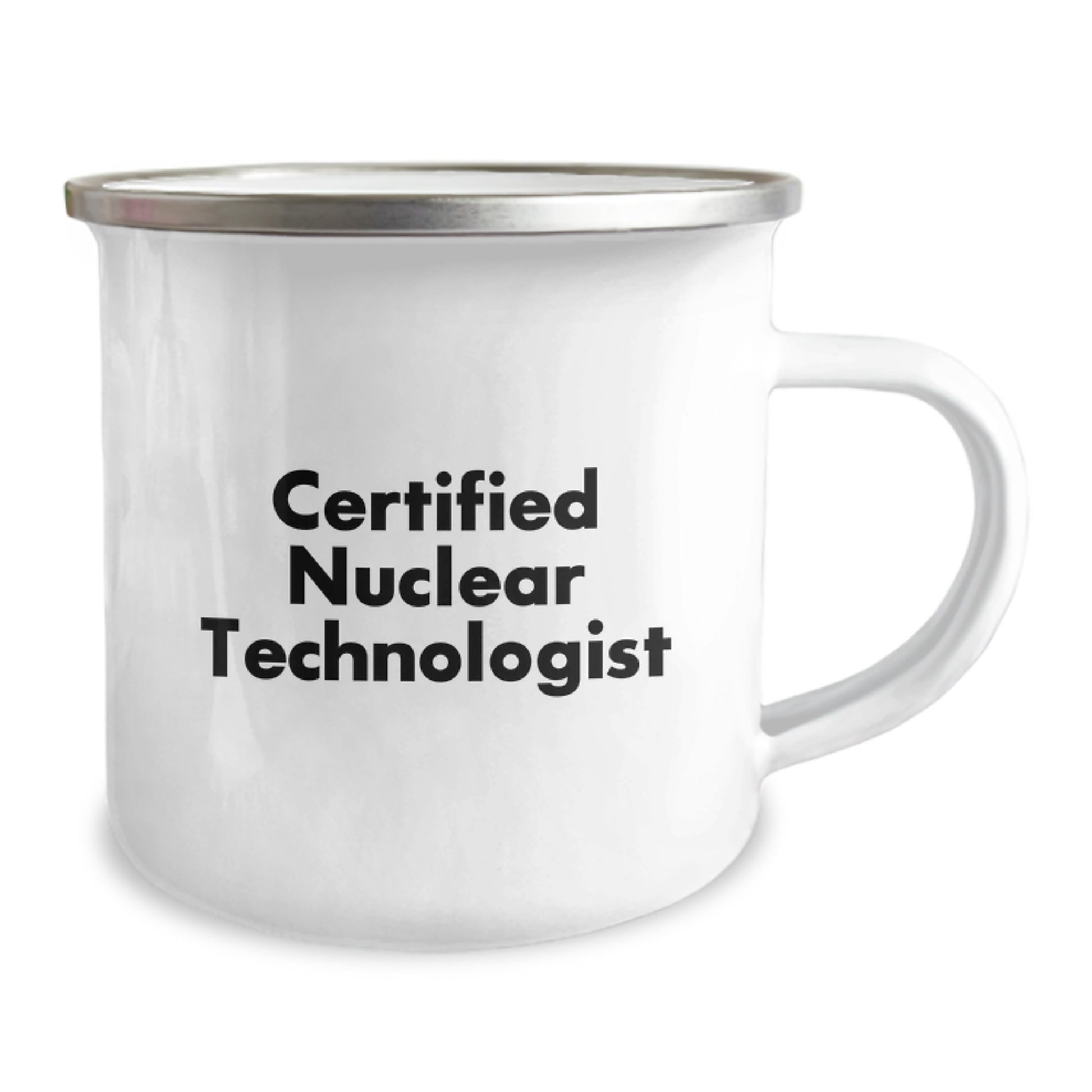 Funny Certified Nuclear Technologist Gifts from Friends for Birthday Unique Camping Mug, 'Love Nuclear Reactors', Enamel Stainless Steel 12 oz - Image 2