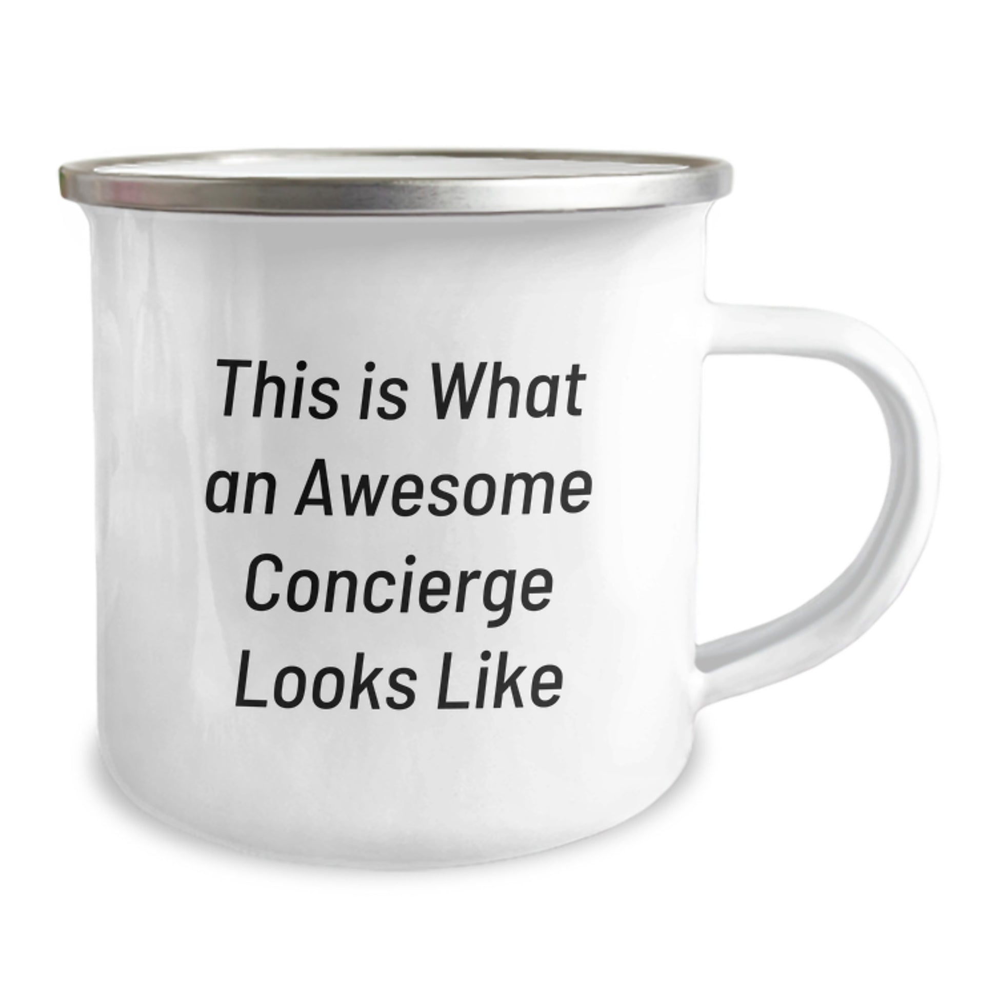 Funny Concierge Gifts from Family to Friends, This Is What An Awesome Concierge Looks Like Graduation Unique Gifts for Men Women Coworkers, Camping Mug with Enamel Finish - Image 2